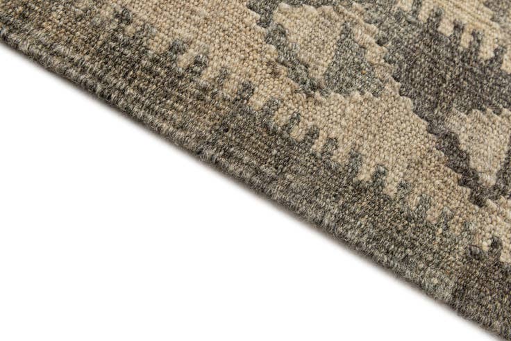 Detail image of 2' 11 x 9' 9 Hand Woven Kilim Maymana Wool Runner Rug