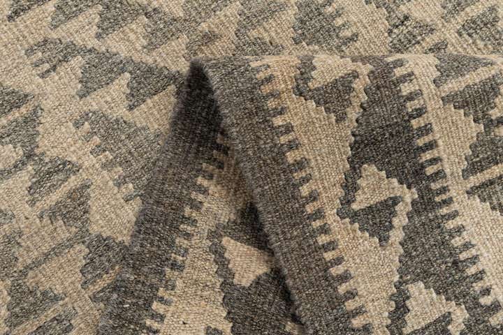 2' 11 x 9' 9 Hand Woven Kilim Maymana Wool Runner Rug