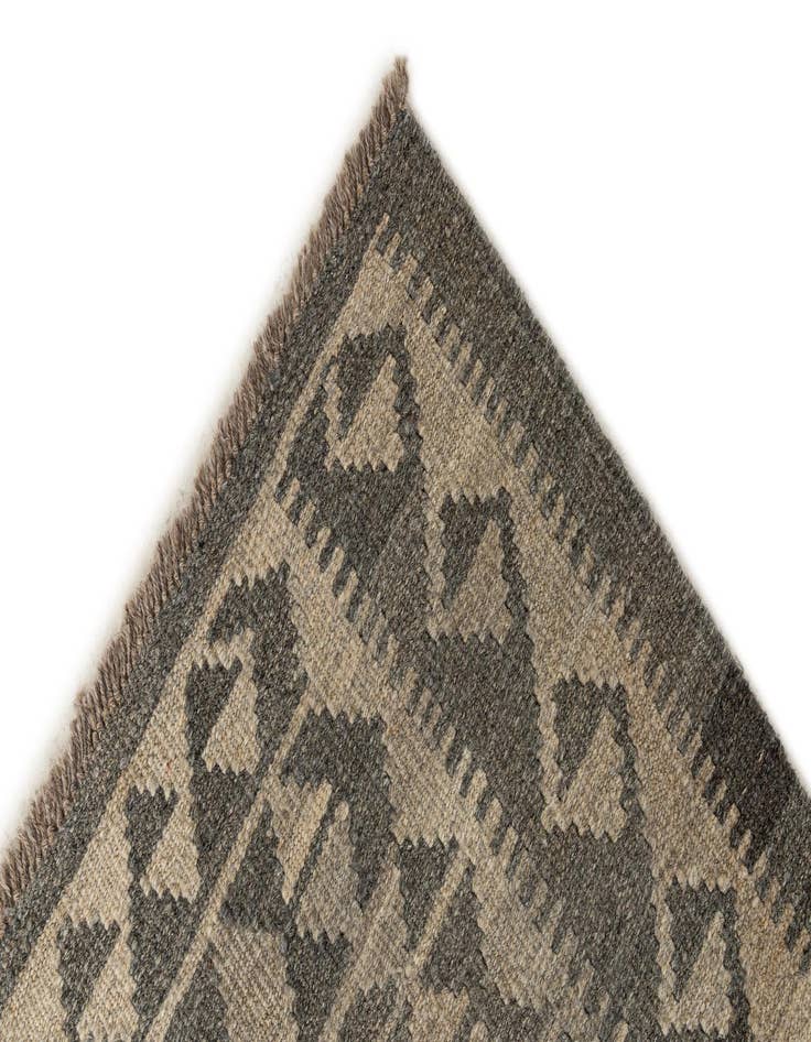 Detail image of 2' 11 x 9' 9  Hand Woven Kilim Maymana Wool Runner Rug