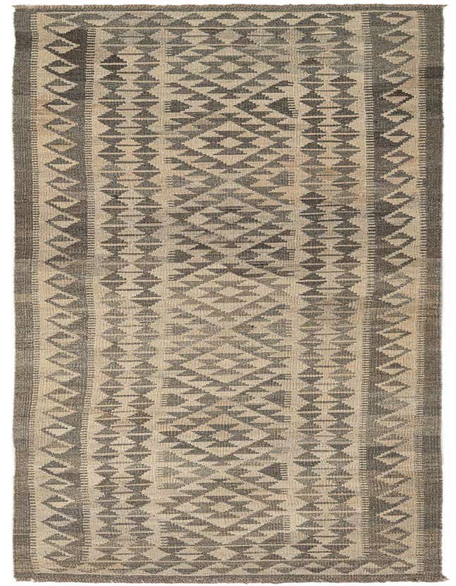 2' 11 x 9' 9 Hand Woven Kilim Maymana Wool Runner Rug