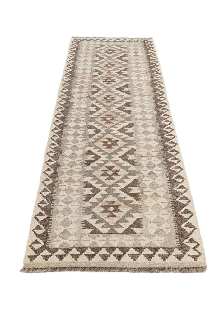 2' 6 x 9' 6 Hand Woven Kilim Maymana Wool Runner Rug