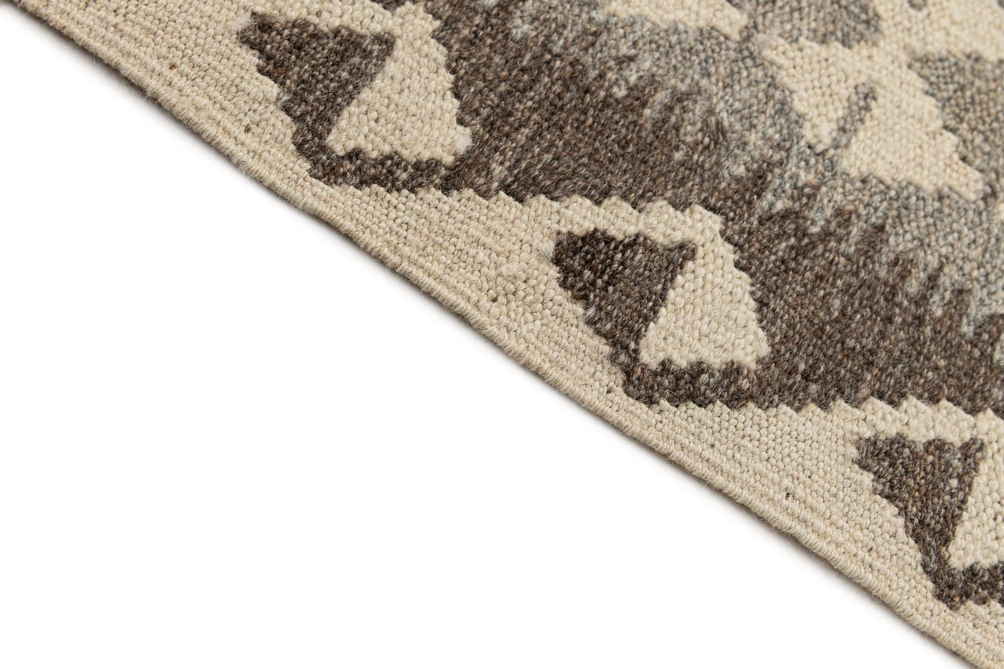 2' 6 x 9' 6 Hand Woven Kilim Maymana Wool Runner Rug