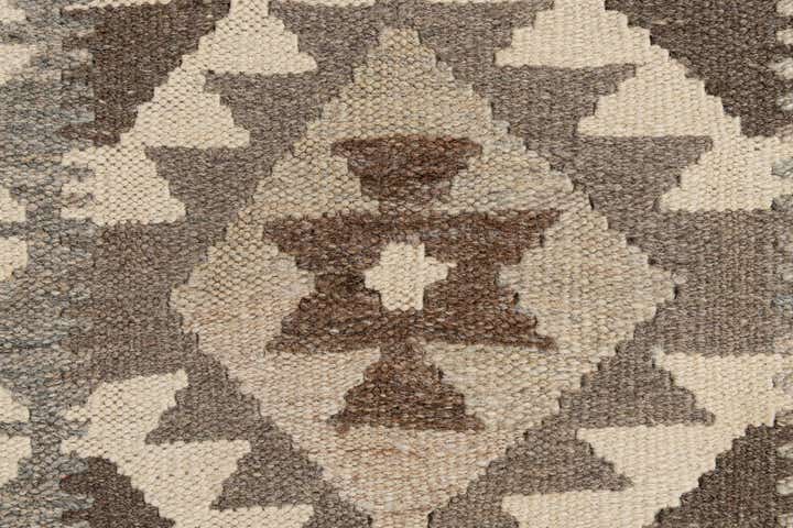 2' 6 x 9' 6 Hand Woven Kilim Maymana Wool Runner Rug