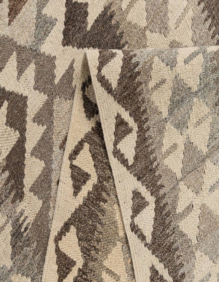 Detail image of 2' 6 x 9' 6  Hand Woven Kilim Maymana Wool Runner Rug