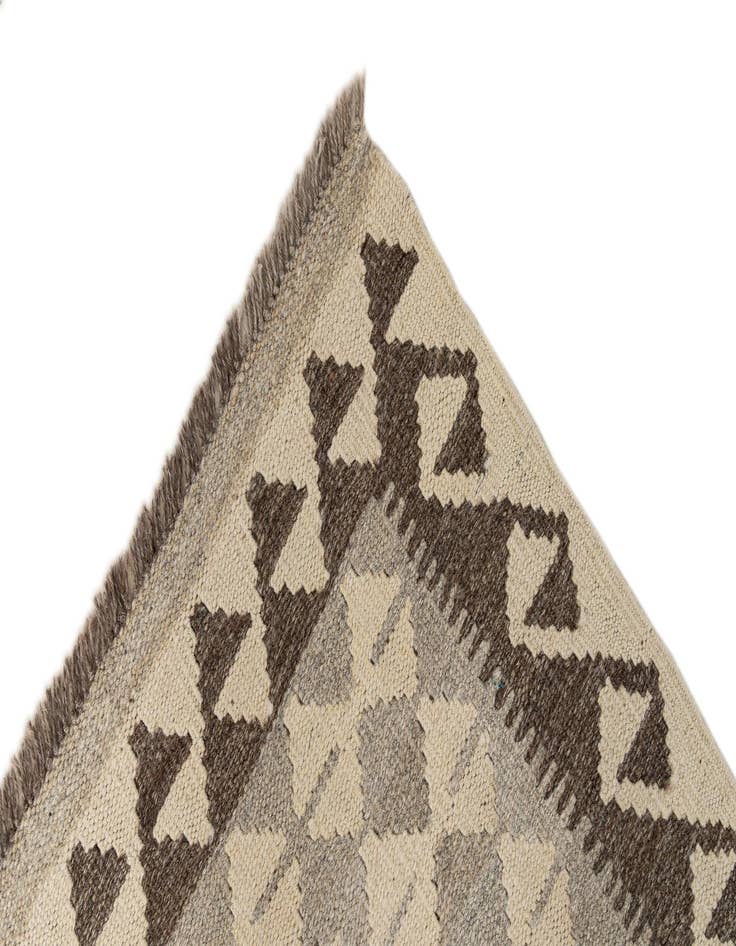 Detail image of 2' 6 x 9' 6  Hand Woven Kilim Maymana Wool Runner Rug