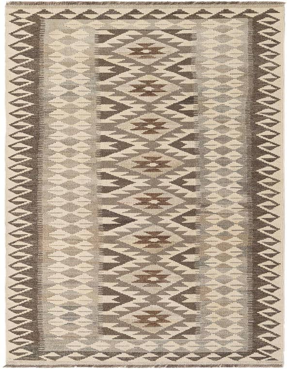 Detail image of 2' 6 x 9' 6 Hand Woven Kilim Maymana Wool Runner Rug