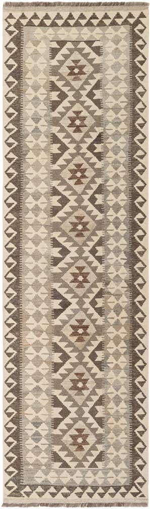 2' 6 x 9' 6 Hand Woven Kilim Maymana Wool Runner Rug