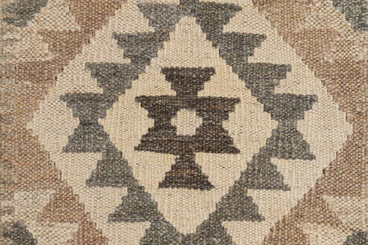 2' 9 x 9' 10 Hand Woven Kilim Maymana Wool Runner Rug