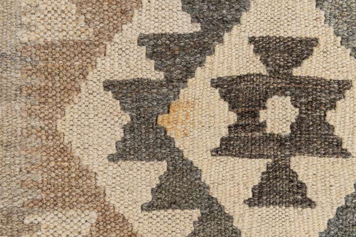 2' 9 x 9' 10 Hand Woven Kilim Maymana Wool Runner Rug
