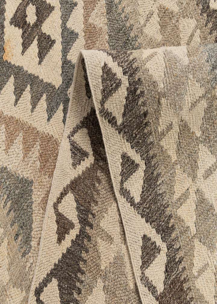 2' 9 x 9' 10 Hand Woven Kilim Maymana Wool Runner Rug