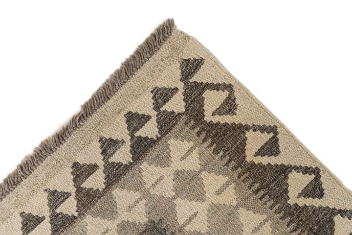 2' 9 x 9' 10 Hand Woven Kilim Maymana Wool Runner Rug