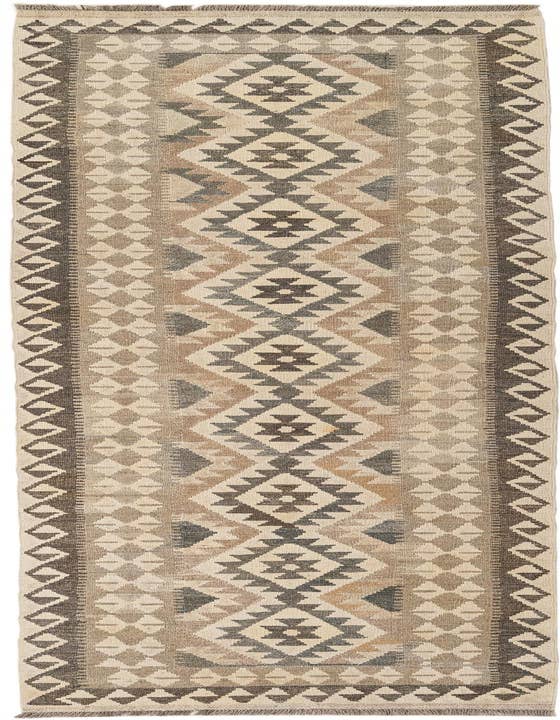 Detail image of 2' 9 x 9' 10 Hand Woven Kilim Maymana Wool Runner Rug