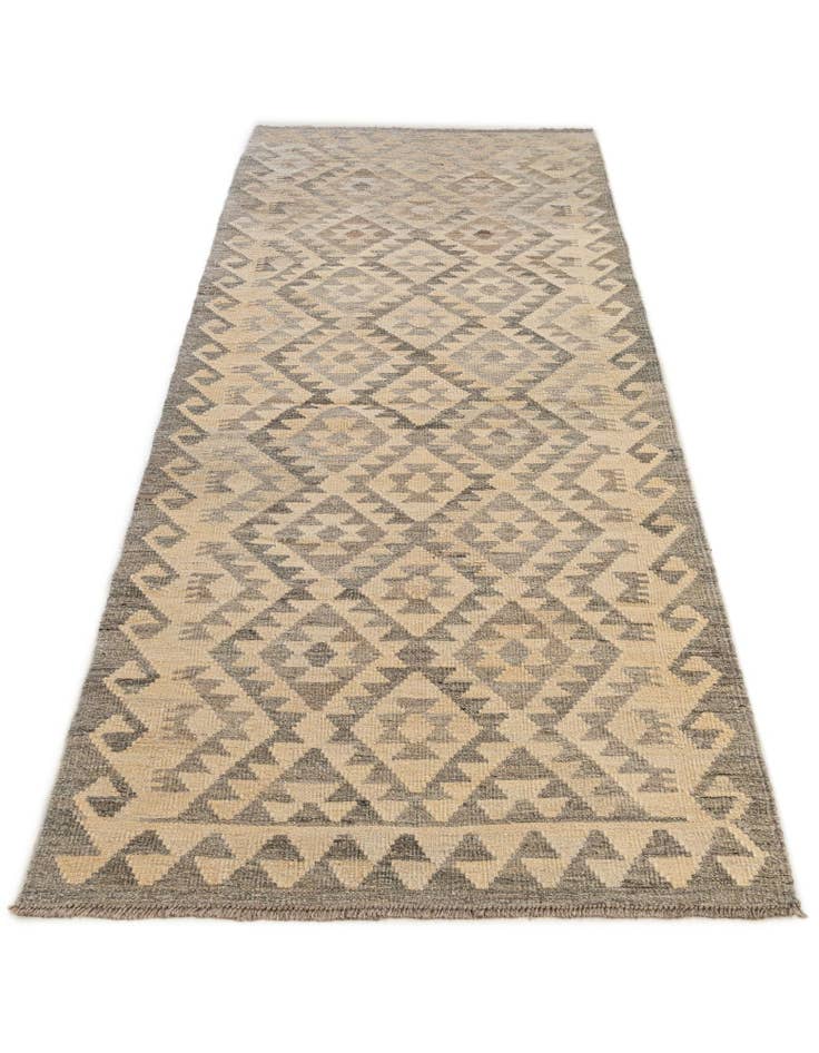 Detail image of 3' 1 x 9' 7 Hand Woven Kilim Maymana Wool Runner Rug