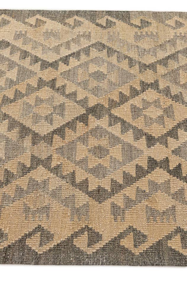 Detail image of 3' 1 x 9' 7 Hand Woven Kilim Maymana Wool Runner Rug