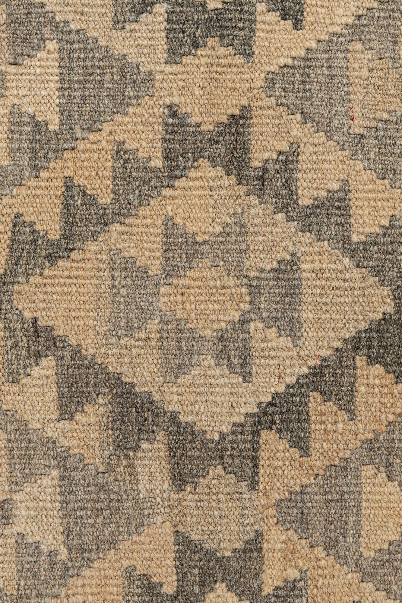 3' 1 x 9' 7 Hand Woven Kilim Maymana Wool Runner Rug