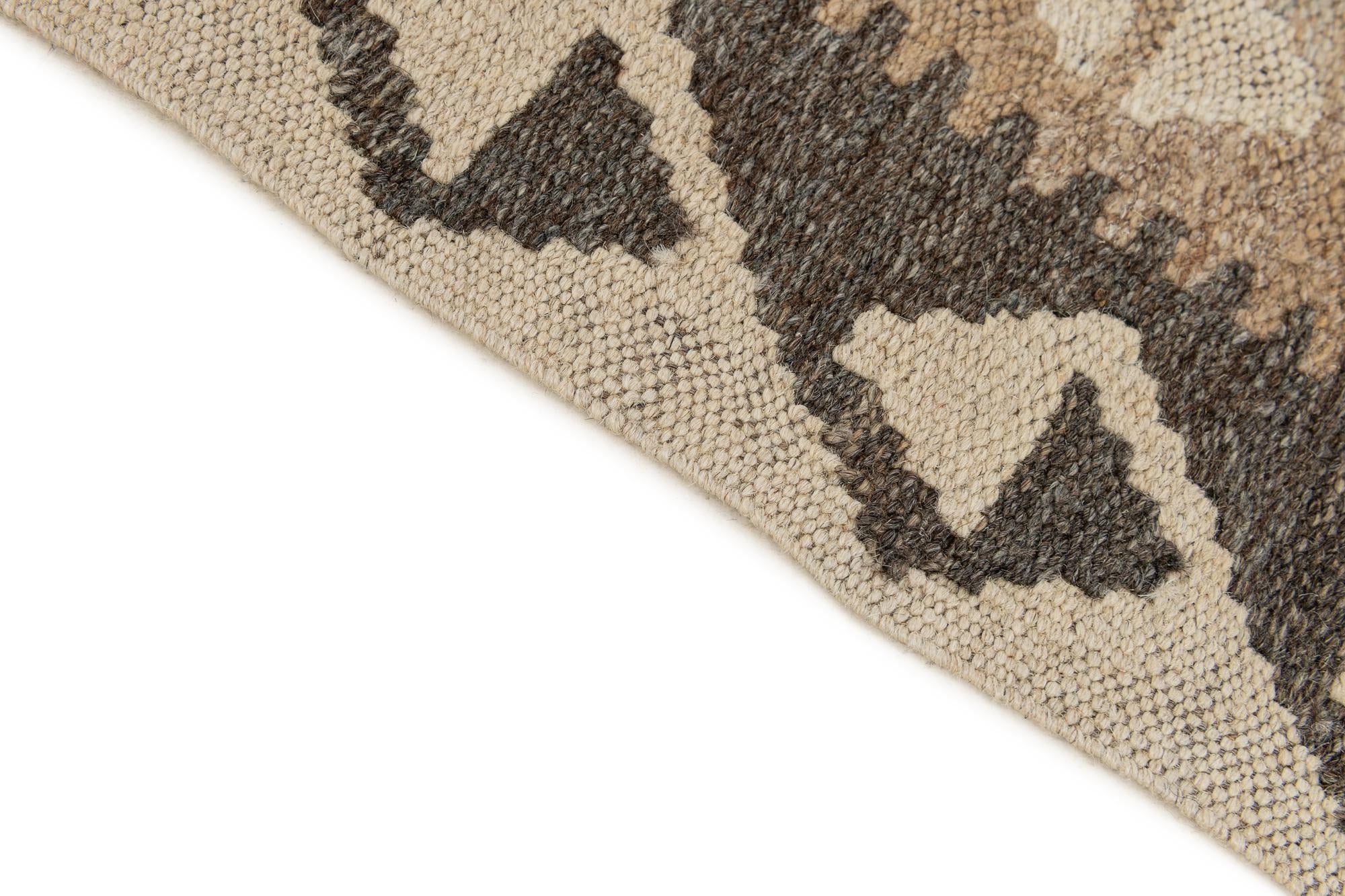 2' 8 x 9' 8 Hand Woven Kilim Maymana Wool Runner Rug