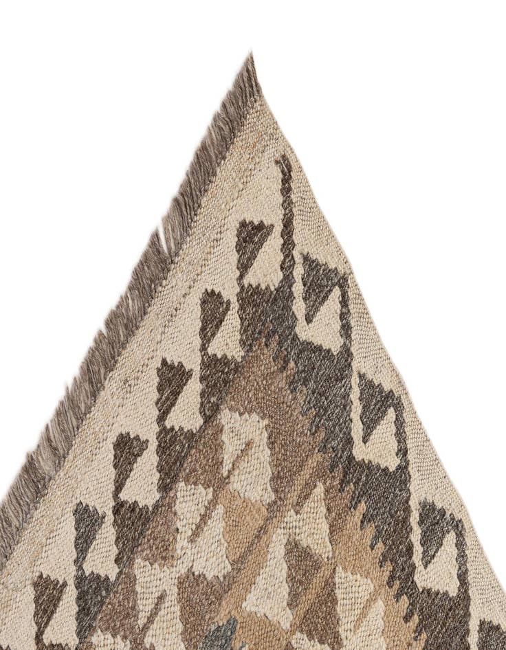 Detail image of 2' 8 x 9' 8  Hand Woven Kilim Maymana Wool Runner Rug