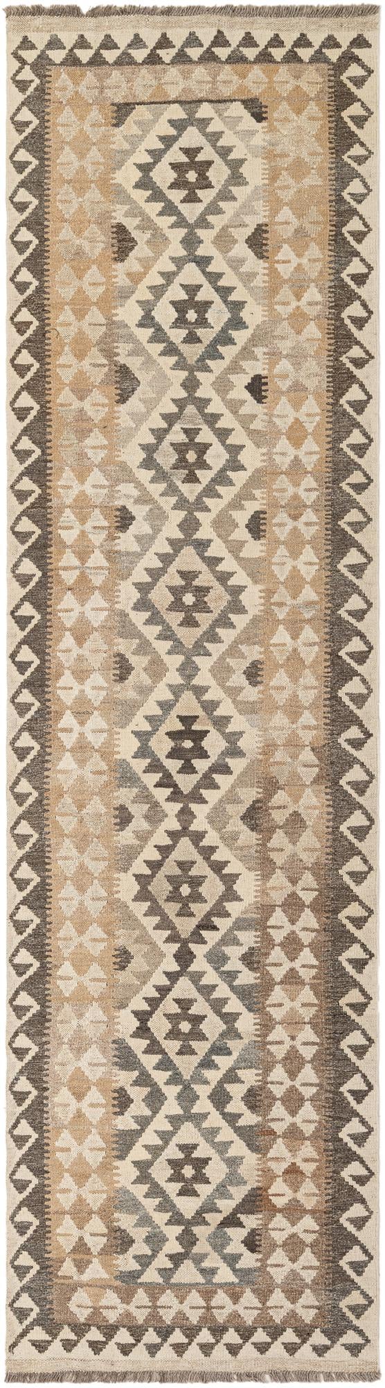2' 8 x 9' 8 Hand Woven Kilim Maymana Wool Runner Rug