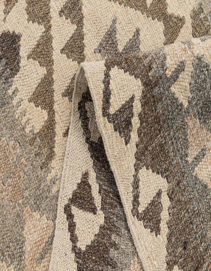 Detail image of 2' 9 x 9' 8  Hand Woven Kilim Maymana Wool Runner Rug