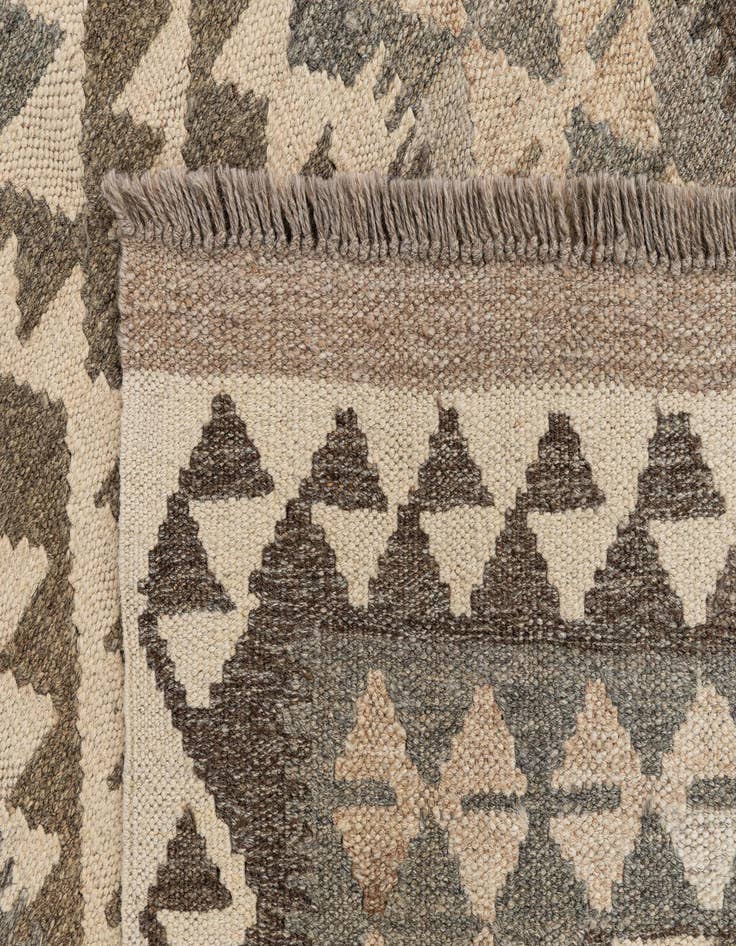 Detail image of 2' 9 x 9' 8  Hand Woven Kilim Maymana Wool Runner Rug