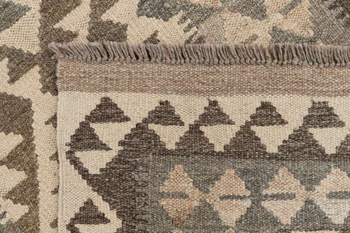 2' 9 x 9' 8 Hand Woven Kilim Maymana Wool Runner Rug