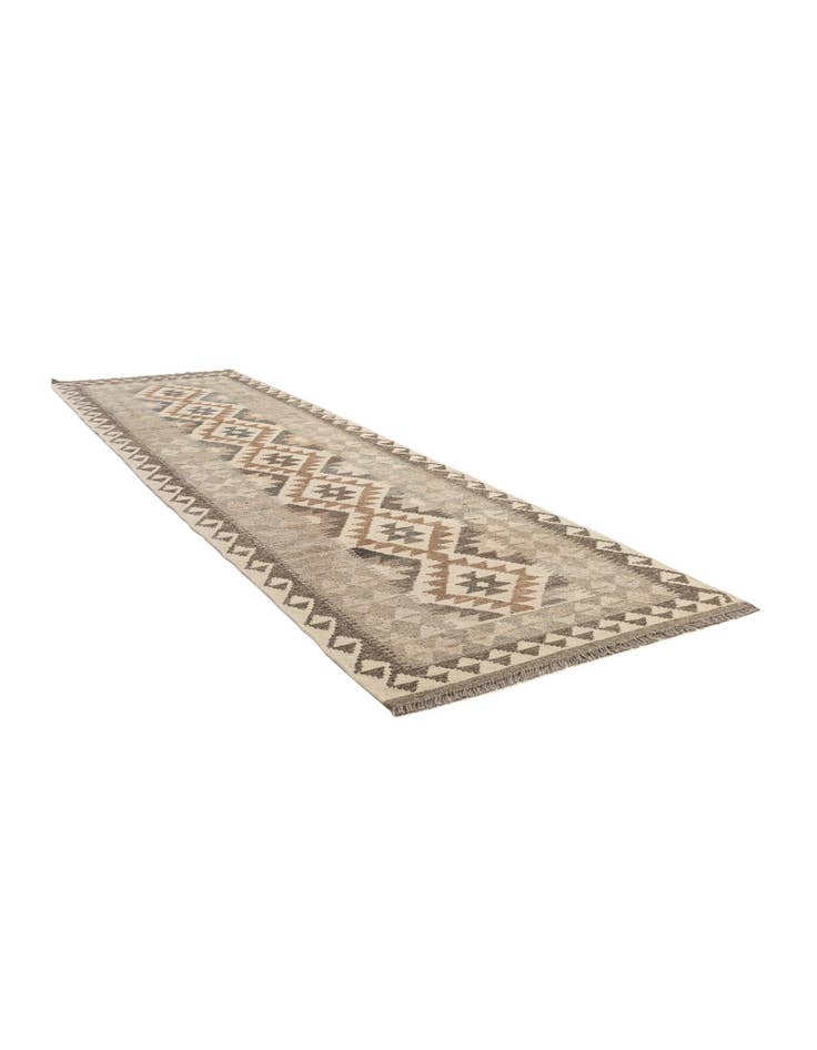 Detail image of 2' 9 x 9' 7 Hand Woven Kilim Maymana Wool Runner Rug