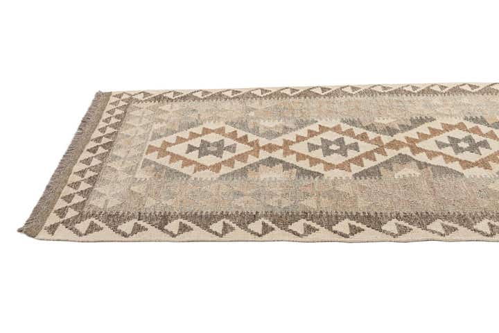 2' 9 x 9' 7 Hand Woven Kilim Maymana Wool Runner Rug