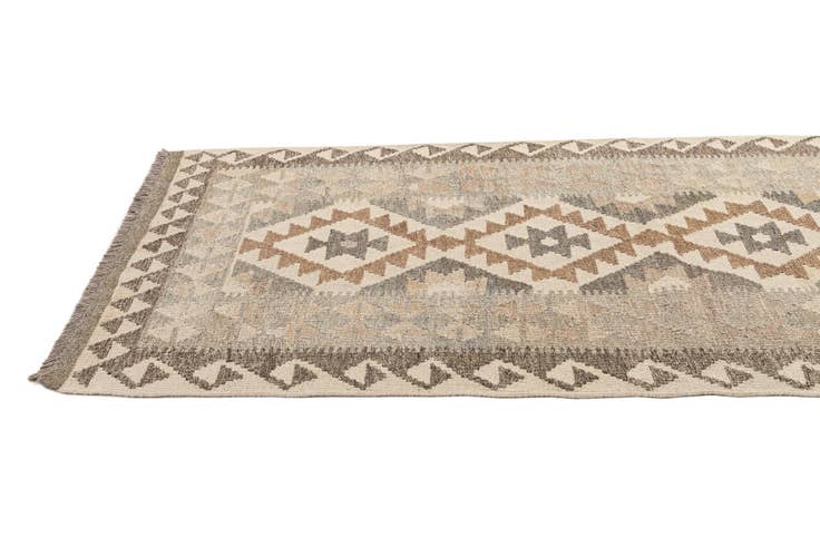 Detail image of 2' 9 x 9' 7 Hand Woven Kilim Maymana Wool Runner Rug
