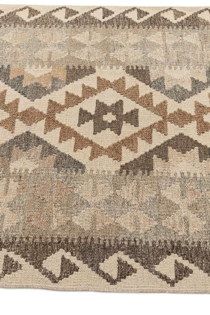 2' 9 x 9' 7 Hand Woven Kilim Maymana Wool Runner Rug