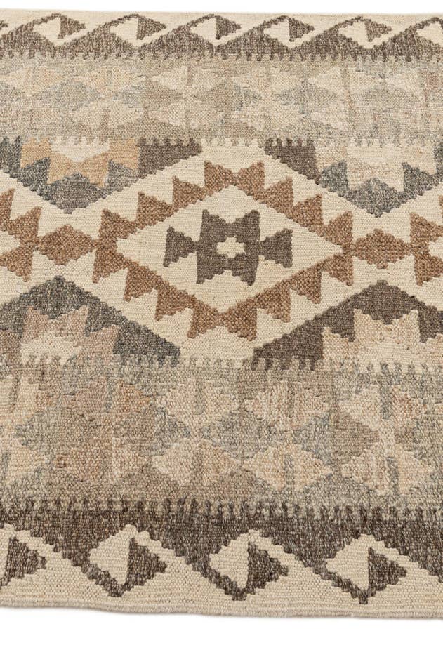 Detail image of 2' 9 x 9' 7 Hand Woven Kilim Maymana Wool Runner Rug