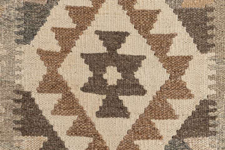 2' 9 x 9' 7 Hand Woven Kilim Maymana Wool Runner Rug