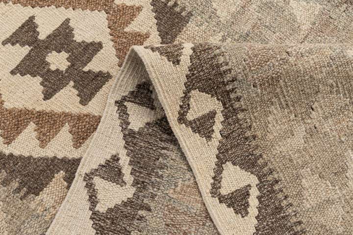 2' 9 x 9' 7 Hand Woven Kilim Maymana Wool Runner Rug