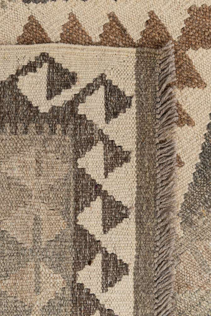 2' 9 x 9' 7 Hand Woven Kilim Maymana Wool Runner Rug