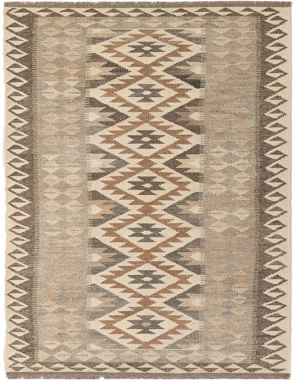 Detail image of 2' 9 x 9' 7 Hand Woven Kilim Maymana Wool Runner Rug