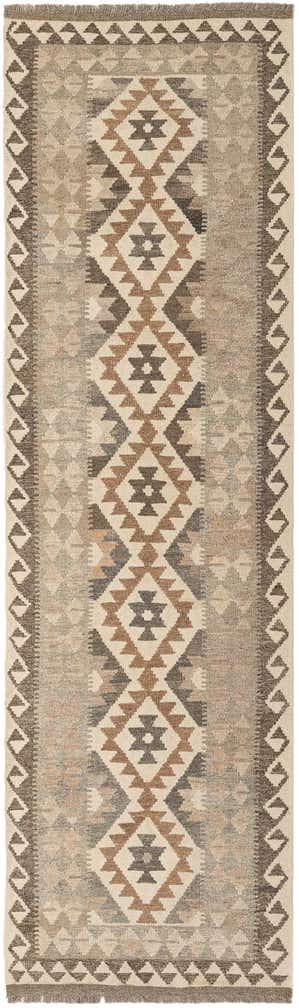2' 9 x 9' 7 Hand Woven Kilim Maymana Wool Runner Rug