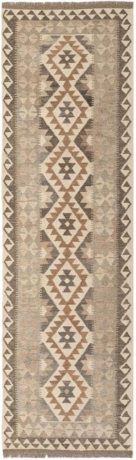 Detail image of 2' 9 x 9' 7 Hand Woven Kilim Maymana Wool Runner Rug