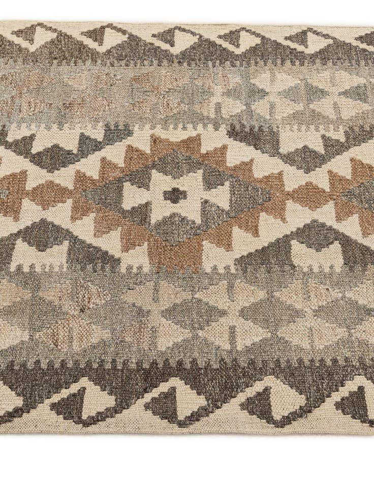Detail image of 2' 8 x 9' 9  Hand Woven Kilim Maymana Wool Runner Rug