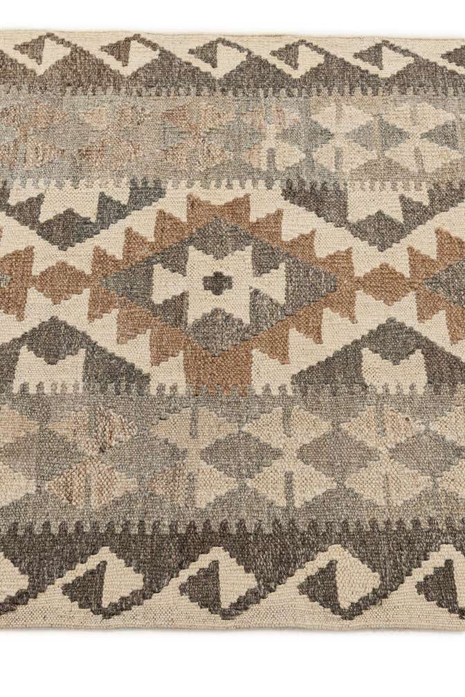 2' 8 x 9' 9 Hand Woven Kilim Maymana Wool Runner Rug