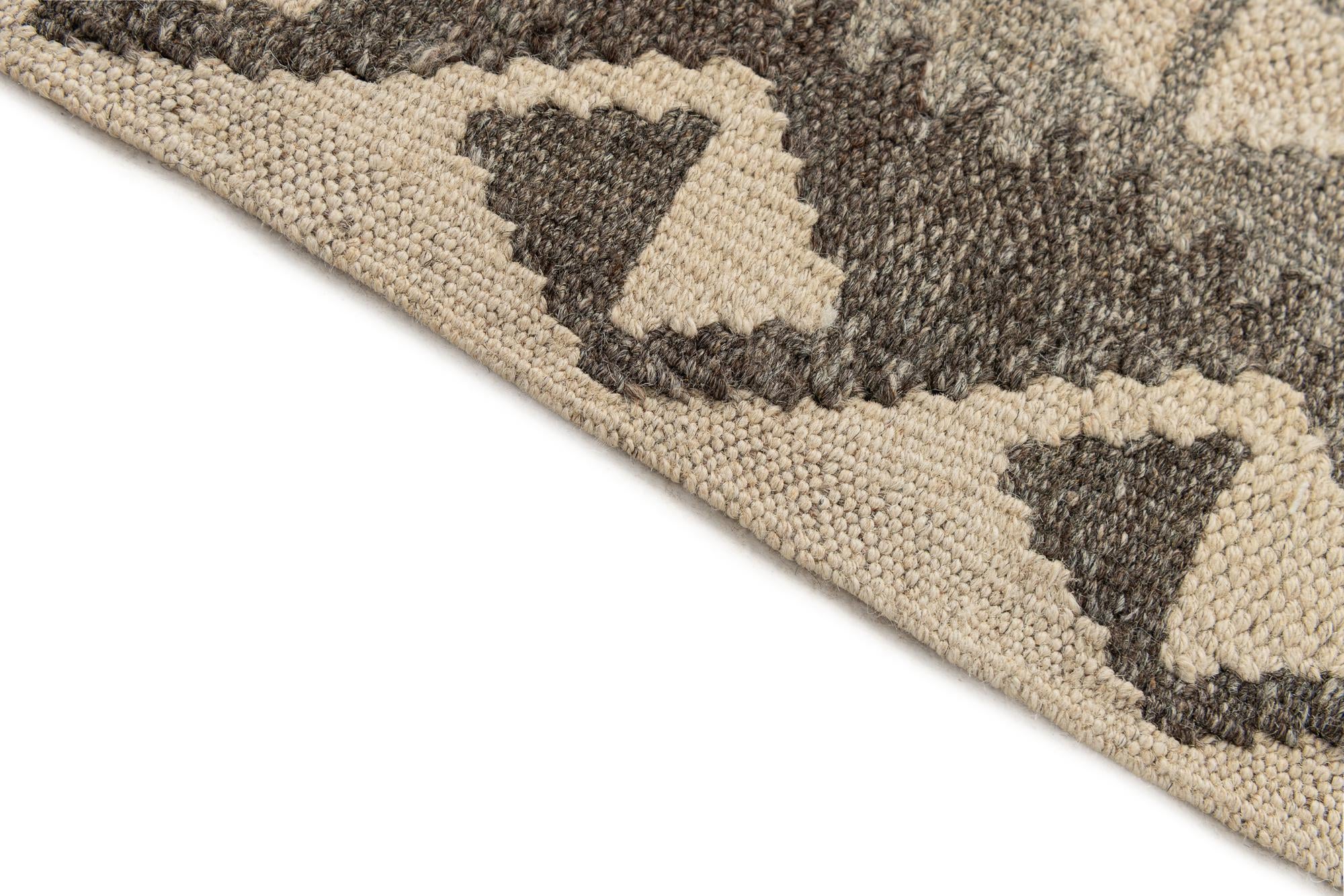 2' 8 x 9' 9 Hand Woven Kilim Maymana Wool Runner Rug