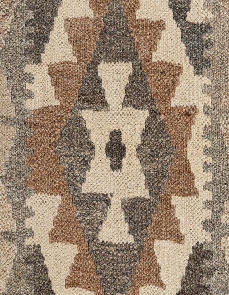 Detail image of 2' 8 x 9' 9  Hand Woven Kilim Maymana Wool Runner Rug