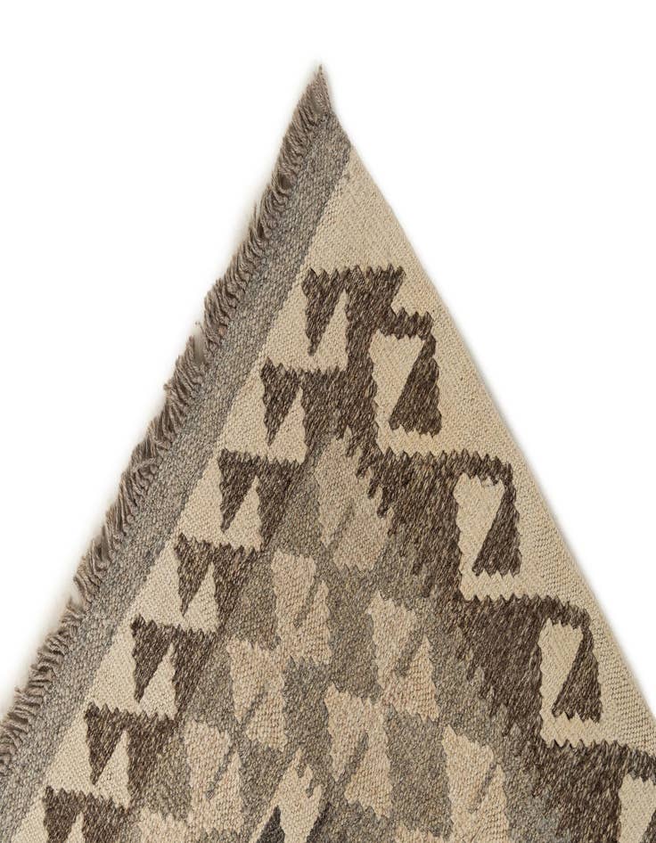 Detail image of 2' 8 x 9' 9  Hand Woven Kilim Maymana Wool Runner Rug