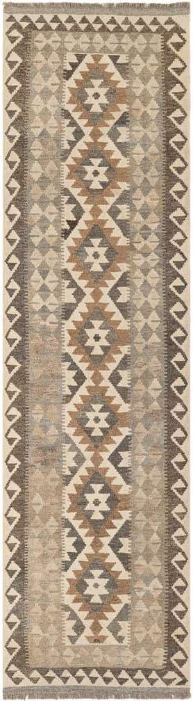 2' 8 x 9' 9 Hand Woven Kilim Maymana Wool Runner Rug