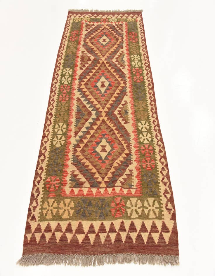 Detail image of 3' 4 x 6' 6  Hand Woven Kilim Maymana Wool Runner Rug