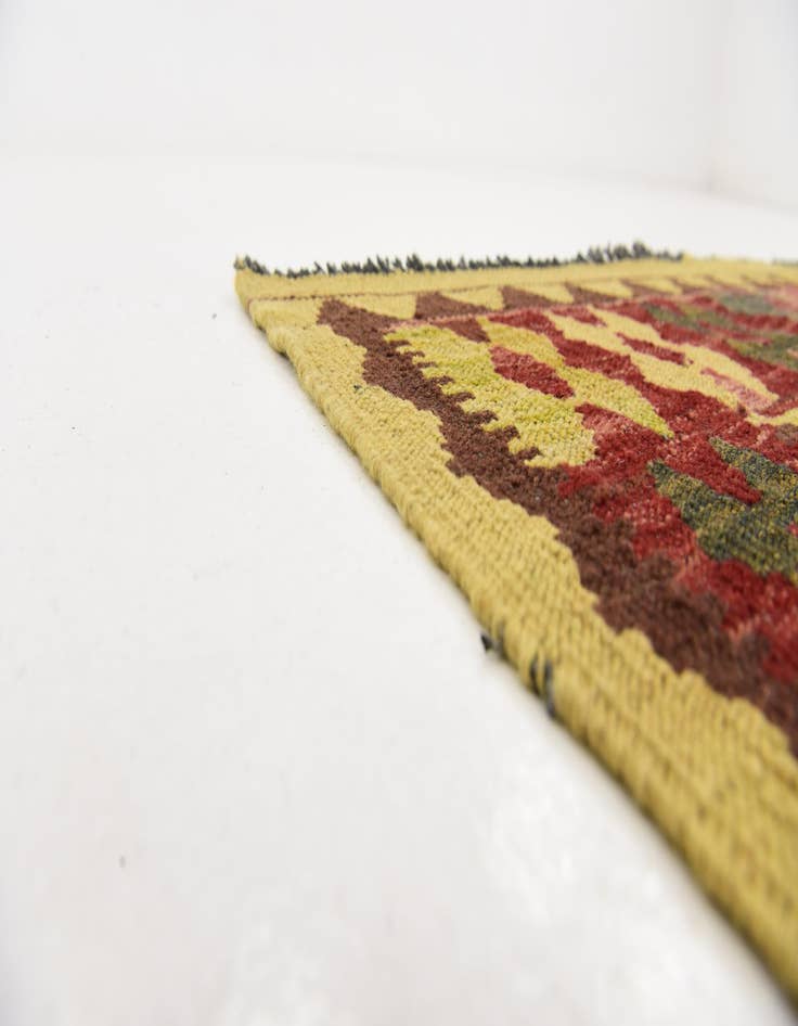 Detail image of 3' 2 x 6' 5  Hand Woven Kilim Maymana Wool Runner Rug
