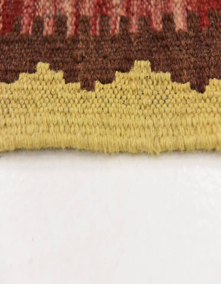 Detail image of 3' 2 x 6' 5  Hand Woven Kilim Maymana Wool Runner Rug