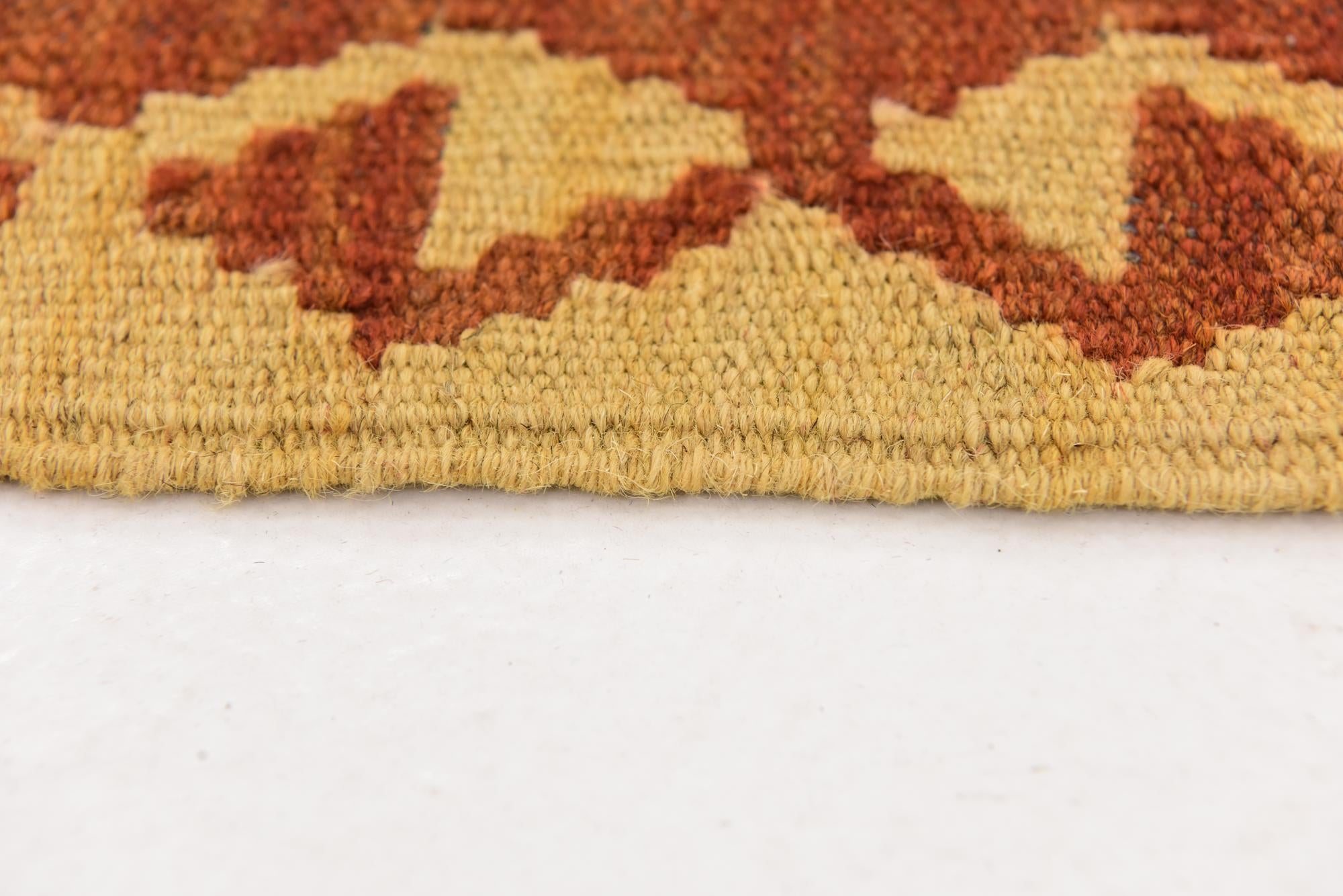 3' 4 x 6' 10 Hand Woven Kilim Maymana Wool Runner Rug