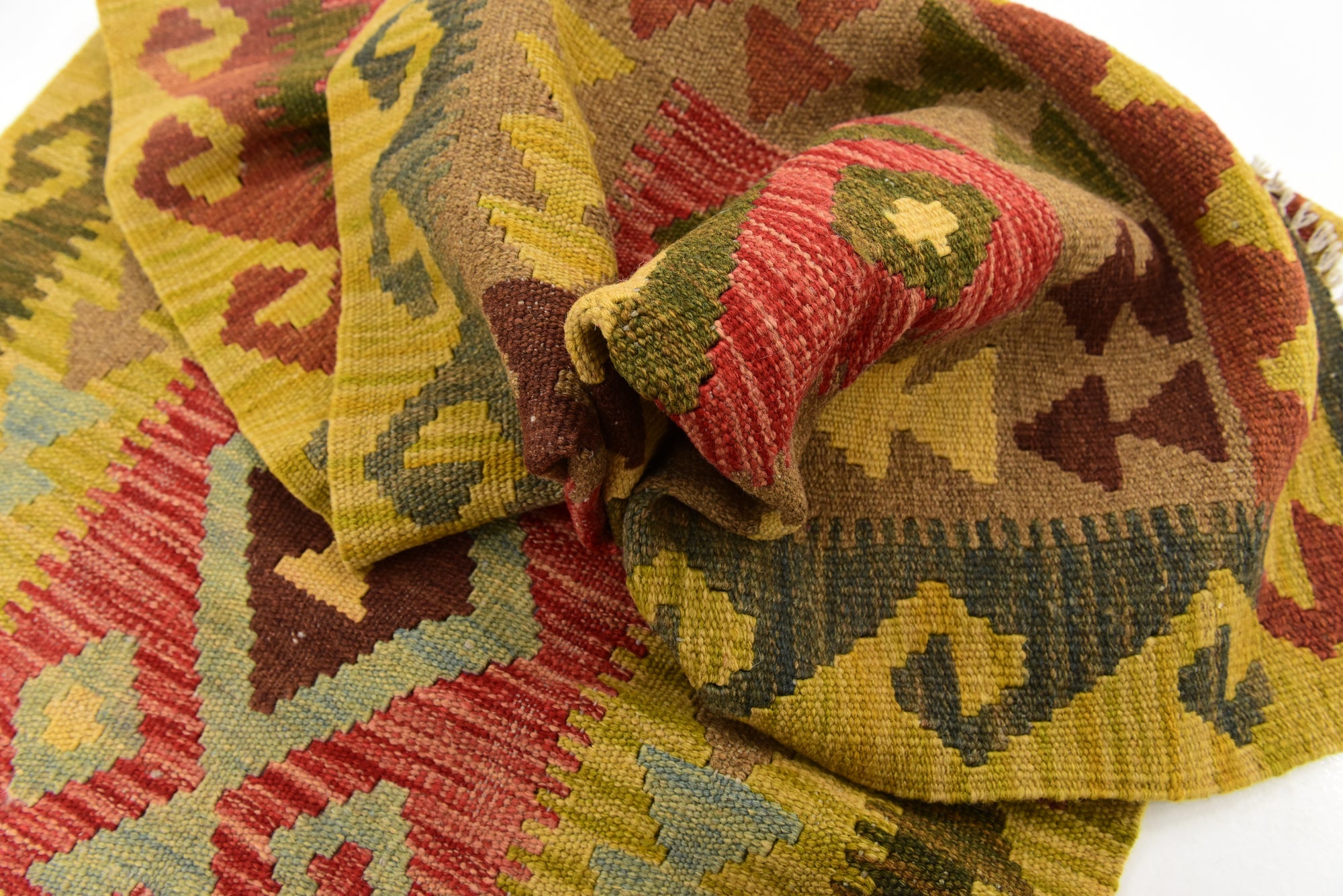 2' 5 x 9' 9 Hand Woven Kilim Maymana Wool Runner Rug