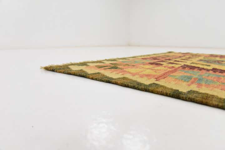 2' 7 x 9' 9 Hand Woven Kilim Maymana Wool Runner Rug