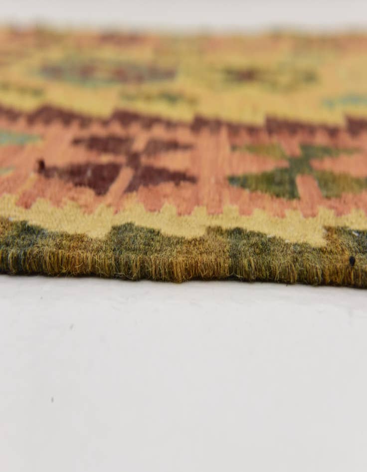 Detail image of 2' 7 x 9' 9  Hand Woven Kilim Maymana Wool Runner Rug