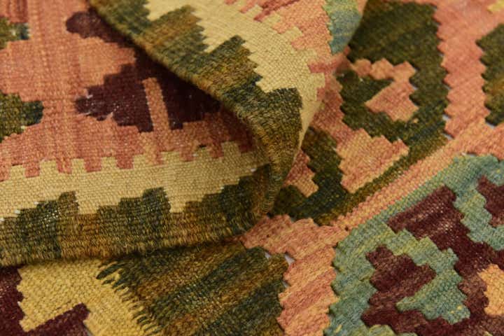 2' 7 x 9' 9 Hand Woven Kilim Maymana Wool Runner Rug